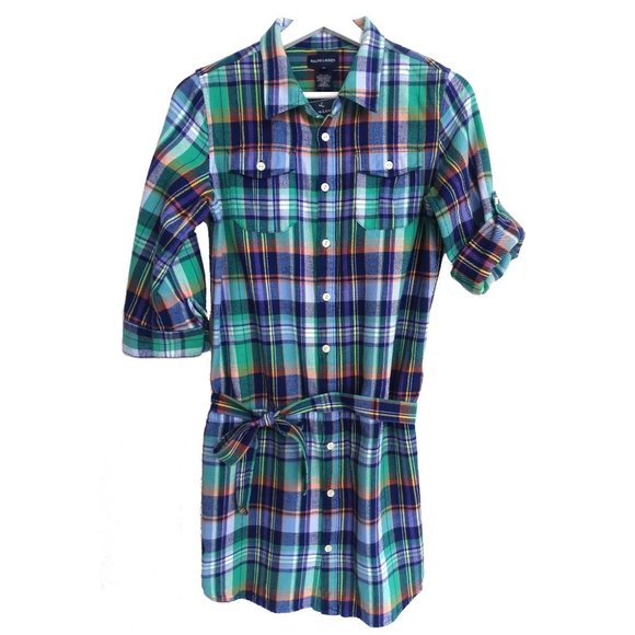 Ralph Lauren Dresses Ralph Lauren Girls Navygreen Plaid Shirt Dress